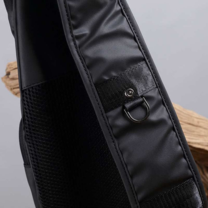 Schultertasche für Herren, Schwarz, großes Fassungsvermögen, minimalistischer Oxford-Umhängerucksack