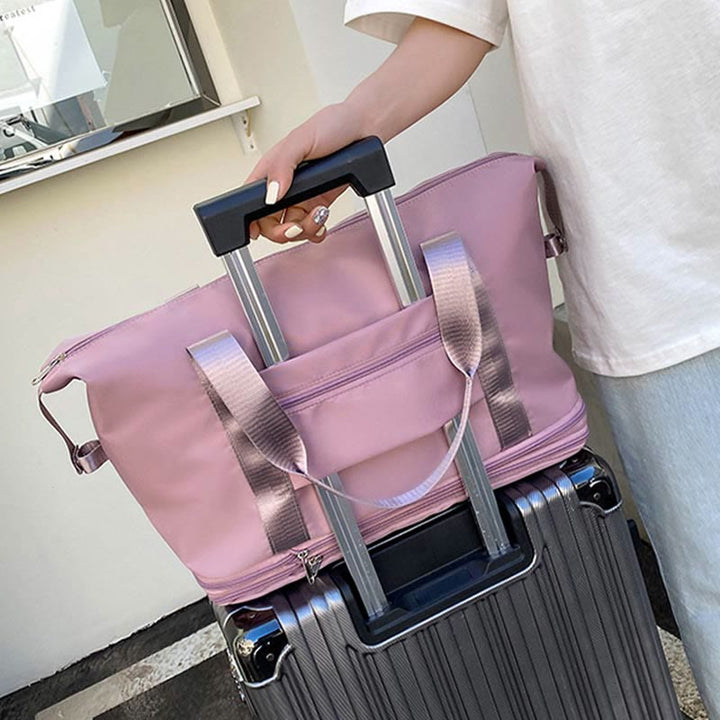 Reisetasche mit doppelter Erweiterung für Damen, groß, leicht, Oxford-Reisetasche