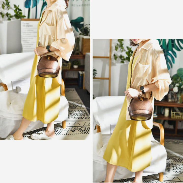 Handgemachte Umhängetasche für Damen im Vintage-Stil, für den täglichen Einkauf
