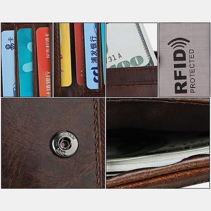 RFID Crazy Horse Leder Geldbörse
