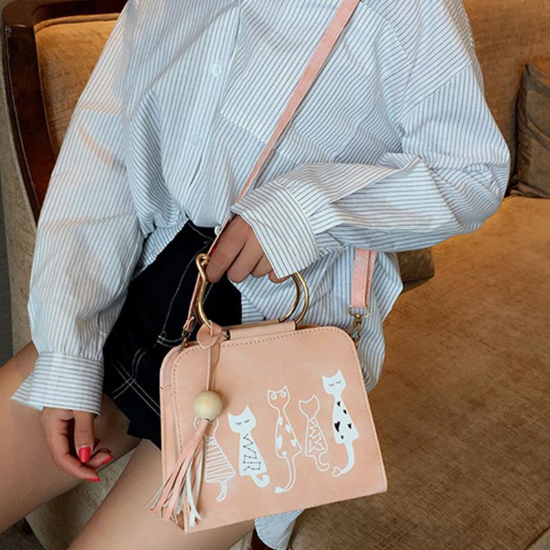 Süße Handtasche mit Katzenpfotenmotiv, Umhängetasche zum Mitnehmen