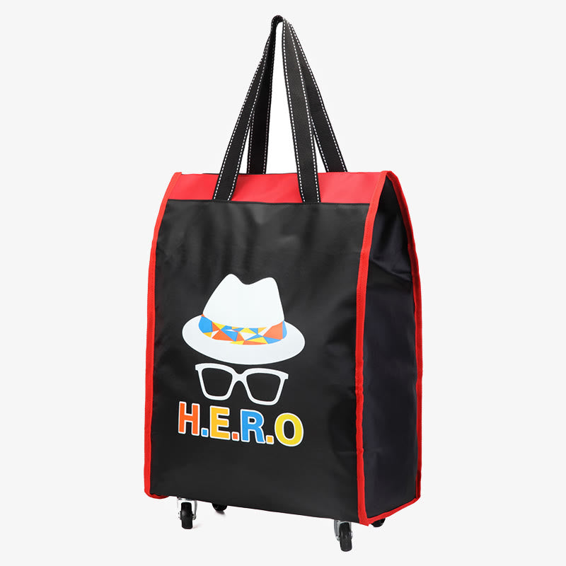 Rolling Handtasche Damen Supermarkt Shopping tragbare Reise Tote mit Rädern