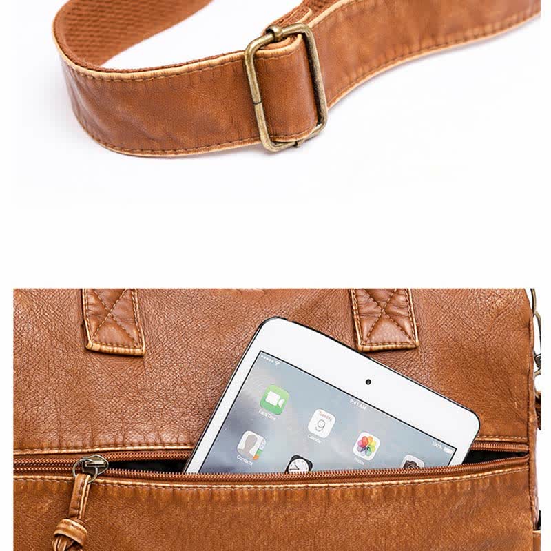 Retro-Tragetasche aus Kunstleder für Damen, Schultertasche mit Crossbody-Gurt