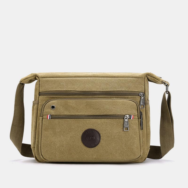 Vintage Messenger Bag aus Canvas mit großem Fassungsvermögen 