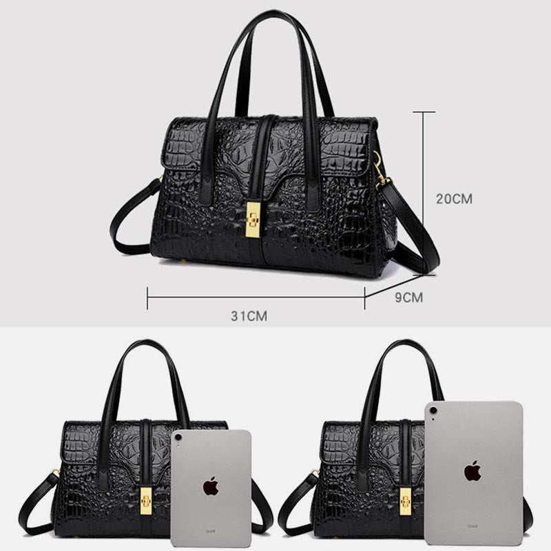 Handtaschen für Frauen Krokodilmuster Leder Crossbody Tragetasche