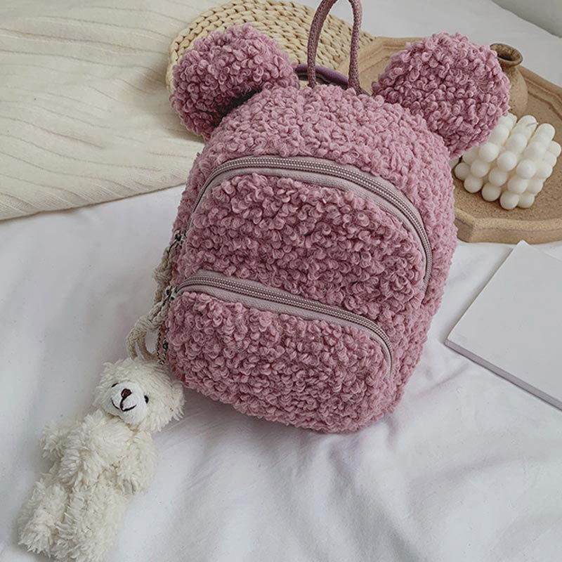 Multi-Trage-Rucksack für Babys/Kleinkinder mit Kaninchenohren aus Plüsch, Mini-Rucksack für Jungen und Mädchen