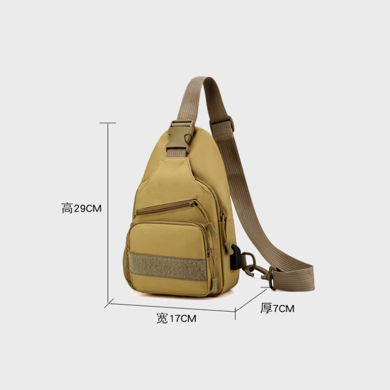Schultertasche für Herren aus Canvas, lässig, sportlich, große Brusttasche