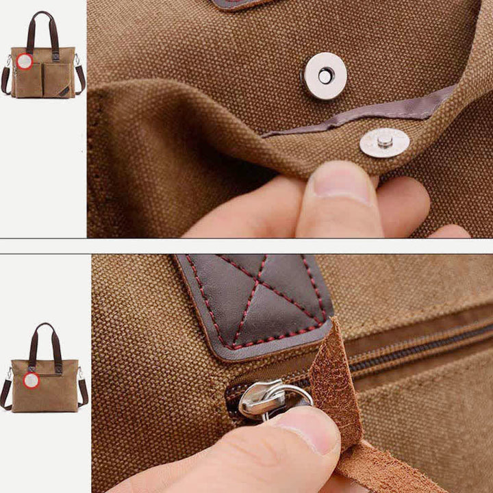 Canvas-Umhängetasche für Damen und Herren, Retro, lässige Handtasche, Arbeitstasche