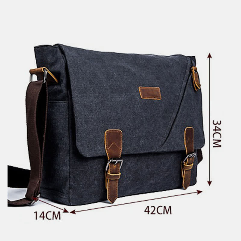 Herren Canvas Messenger Bag Retro Schulter Crossbody Rucksack Geldbörse