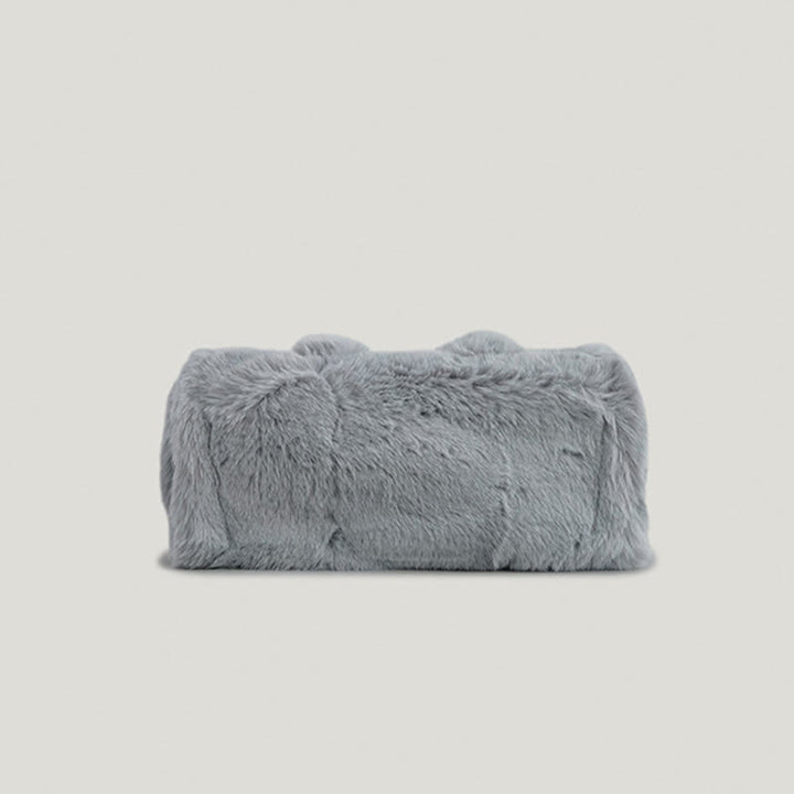 Solide Plüsch-Handtasche für den Winter, weiche Umhängetasche mit breiten Riemen