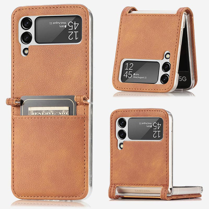Samsung Galaxy Z Flip&amp; Z Flip 5 6 Handyhülle Leder Handytasche mit Kartenhalter