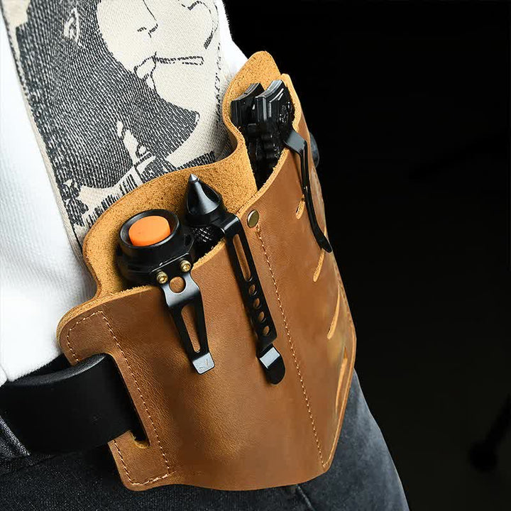 Multitool Gürtelscheide EDC Leder Gürtel Organizer Gürtelhalter Tasche