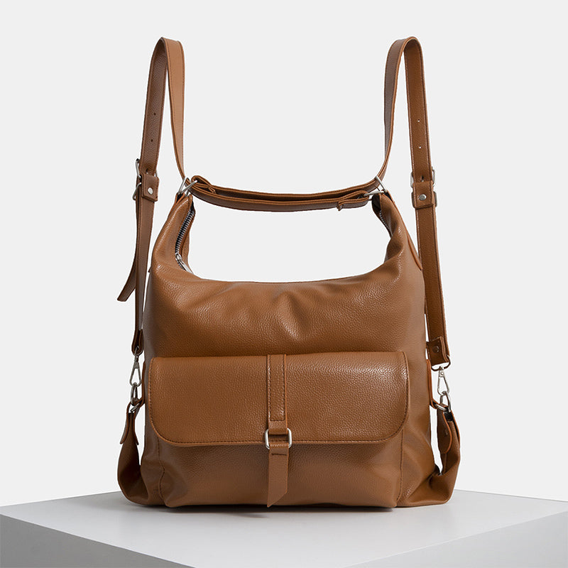 2-in-1-Leder-Tragerucksack, Umhängetasche, Retro-Reise-Tagesrucksack