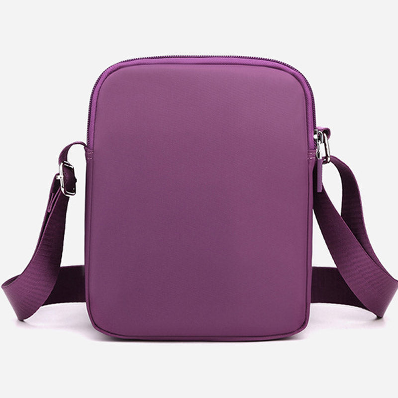 Funktionelle Damen-Geldbörse mit mehreren Taschen, einfarbiges Nylon, Umhängetasche