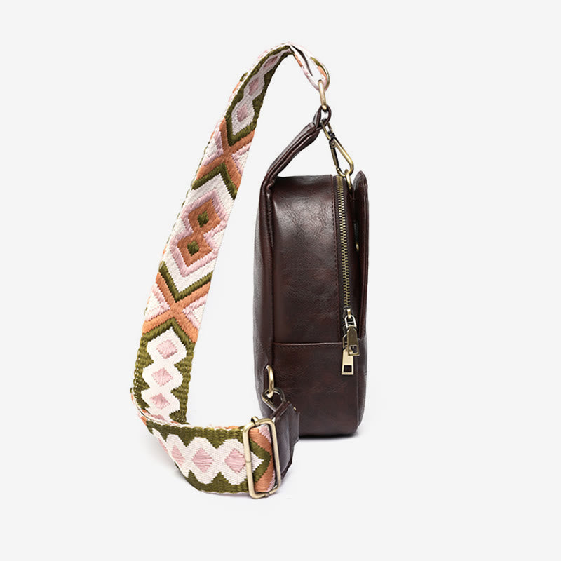 Schultertasche für Damen, leichte Einkaufstasche aus Leder mit breiten Riemen