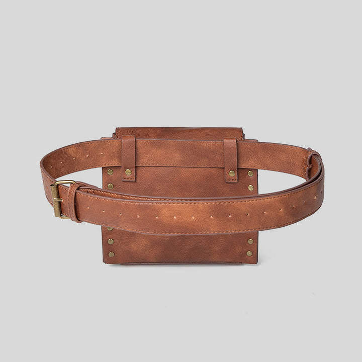 Retro-Gürteltasche für Damen, quadratische Handytasche in Zahnradform