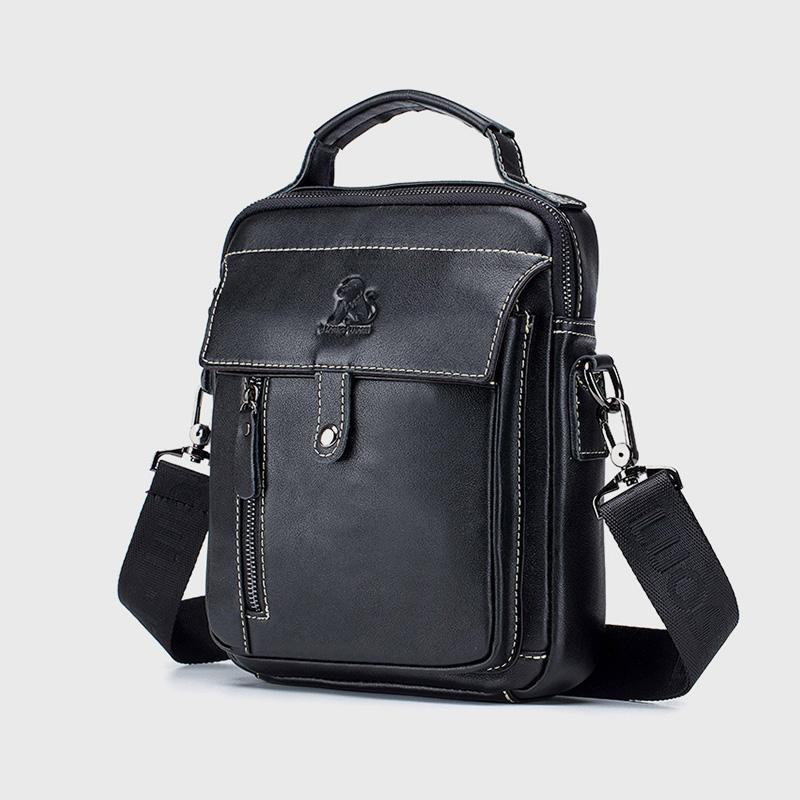 Große Kapazität Echt Leder Messenger Bag Crossbody Schulter Geldbörse Fit 9,7 in iPad