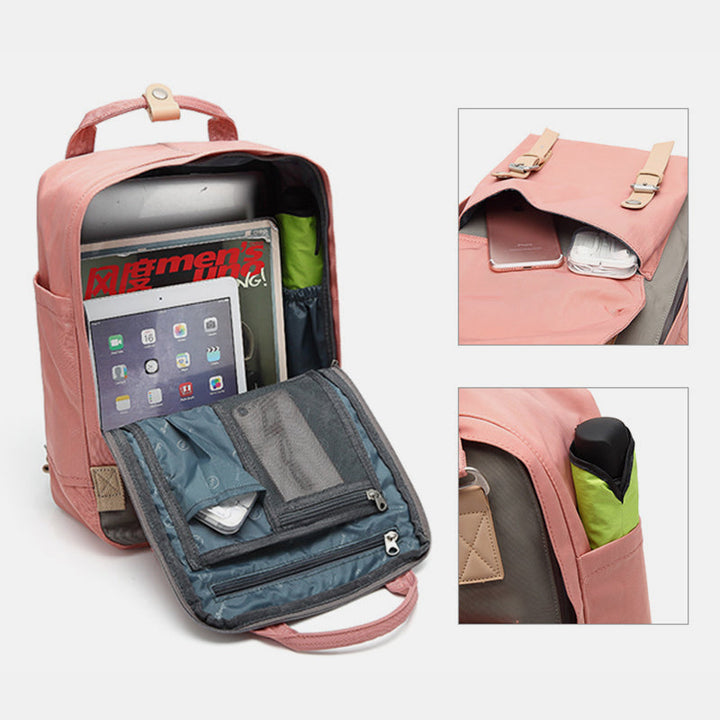 Großer Vintage-Reiserucksack mit mehreren Taschen im College-Stil