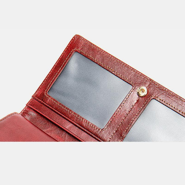 Retro-Geldbörse aus echtem Leder mit mehreren Fächern