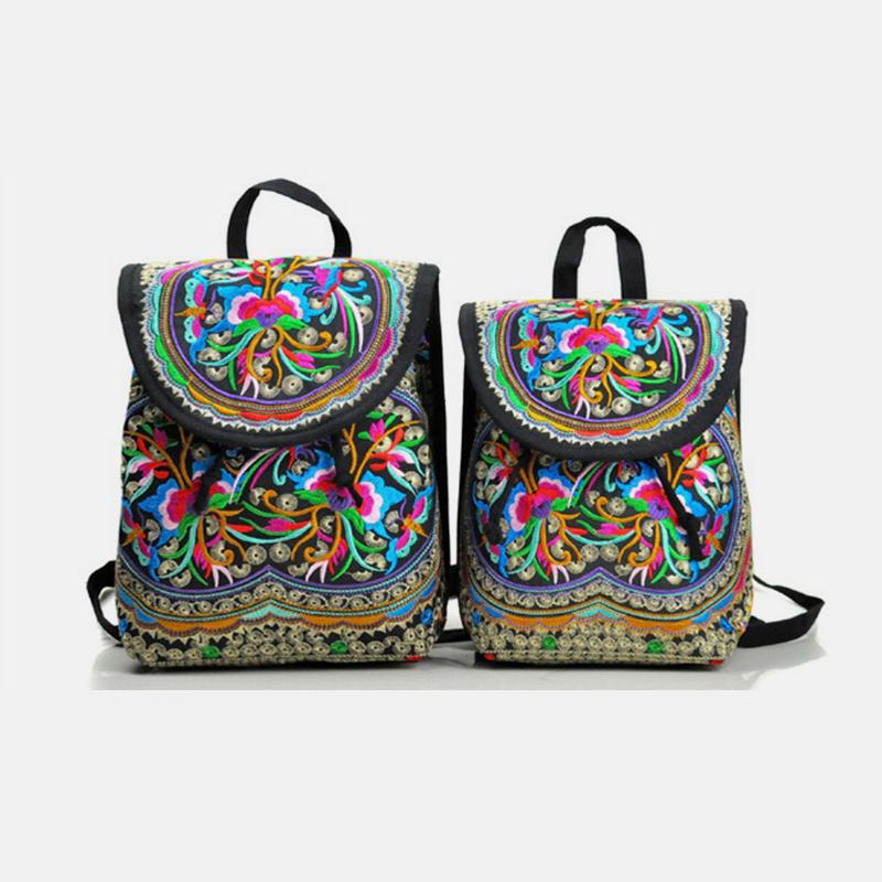 Reiserucksack mit ethnischer Vintage-Stickerei