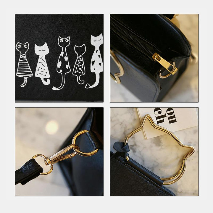 Süße Handtasche mit Katzenpfotenmotiv, Umhängetasche zum Mitnehmen