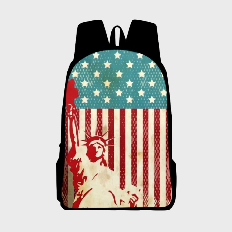Rucksack mit amerikanischem Flaggen-Print für Teenager, Reisen, Wandern, Camping, Tagesrucksack