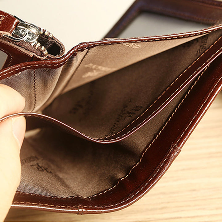Solide RFID Echtleder Geldbörse Organizer Geldbörse