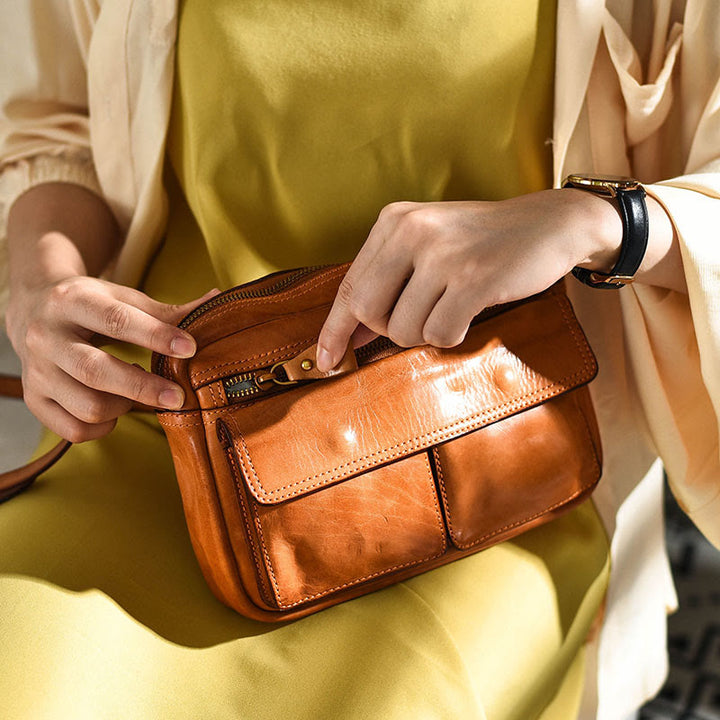 Handgefertigte Umhängetasche für Damen, mehrere Taschen, modische Alltagstasche