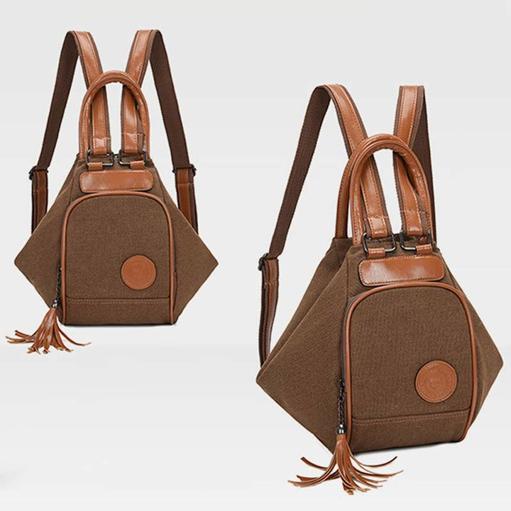Multifunktionaler Damen-Rucksack mit Quastendekor, tragendem Canvas, Reise-Tagesrucksack