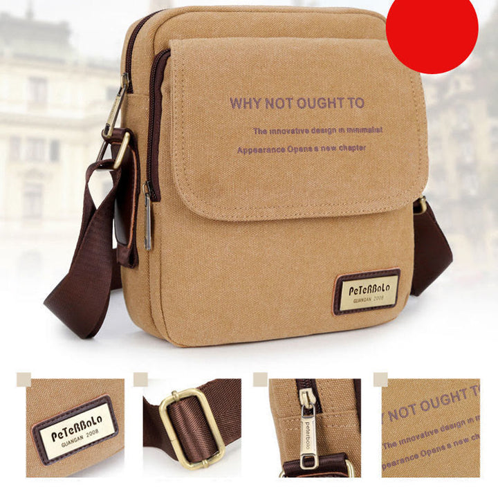 Verdickte Canvas-Tasche für Herren, bedeutende Umhängetasche mit dickem Riemen