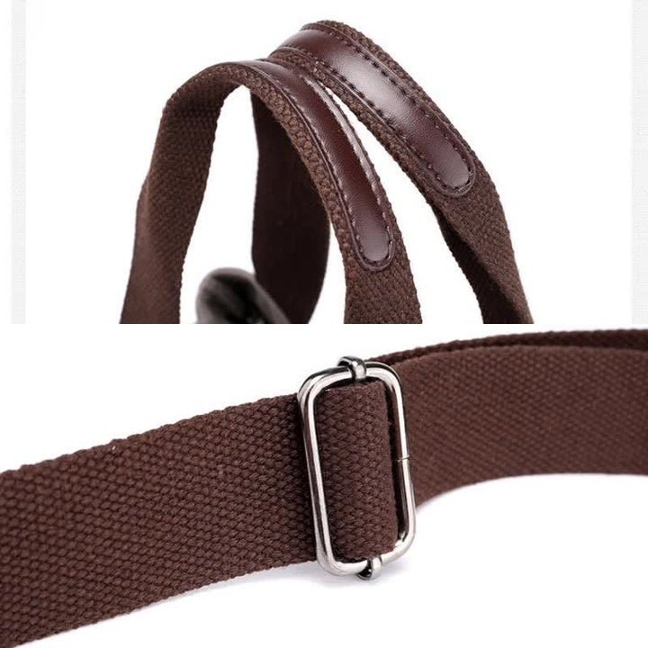 Handtasche aus Segeltuch mit drei Fächern und Blumendruck, Umhängetasche