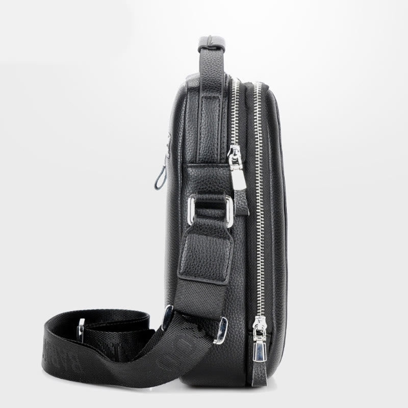 Messenger Bag für Herren aus PU-Leder, minimalistische Business-Umhängetasche