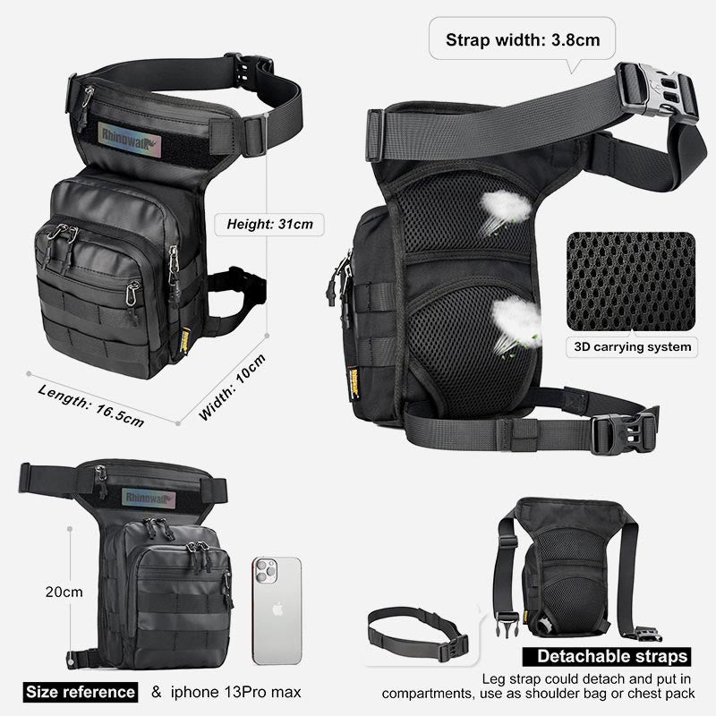 Beintasche für Männer, Reisen, Outdoor, Motorradfahren, multifunktionale Tasche