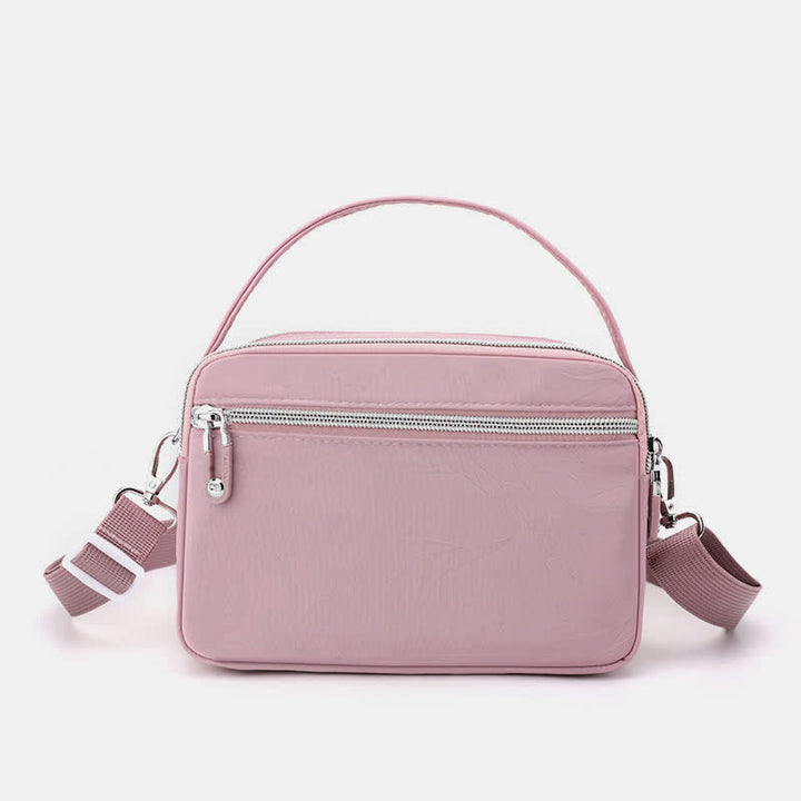 Umhängetasche für Damen, Schultertasche mit Dreifach-Reißverschluss, lässige Nylon-Geldbörse