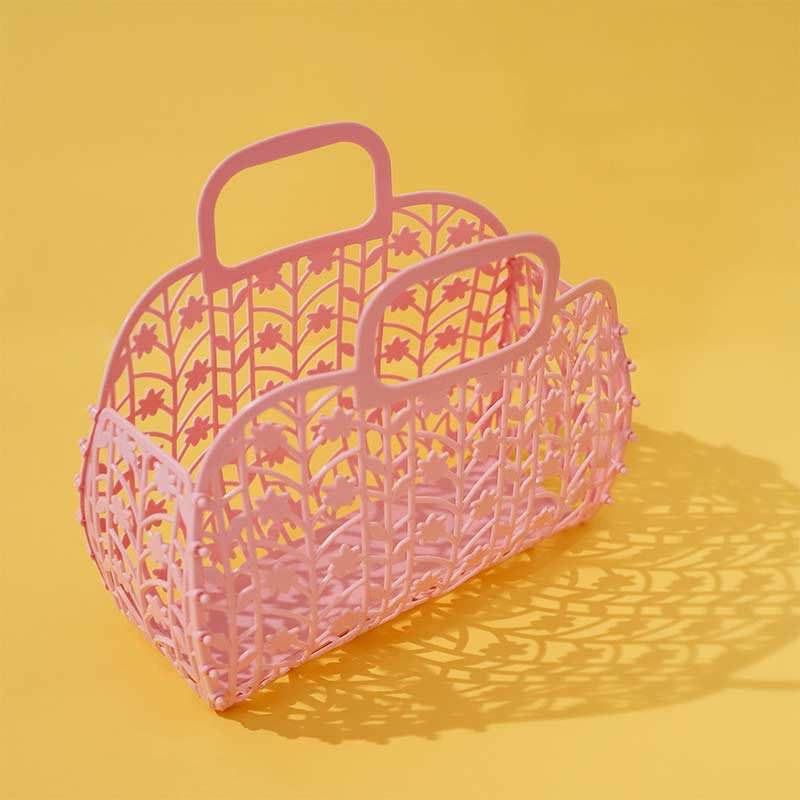 Handtasche für Badezimmer Rosa Faltbarer Aufbewahrungskorb aus Kunststoff