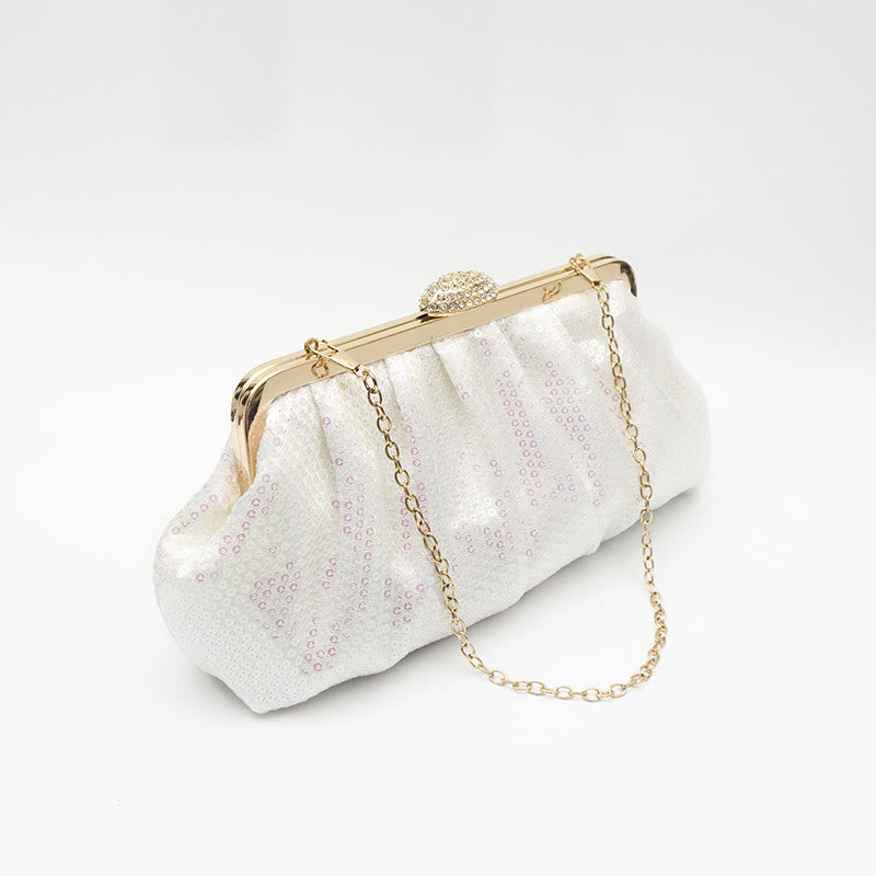 Abendtasche für Damen, mehrfarbige Party-Clutch mit Perlen, Pailletten und Diamanten