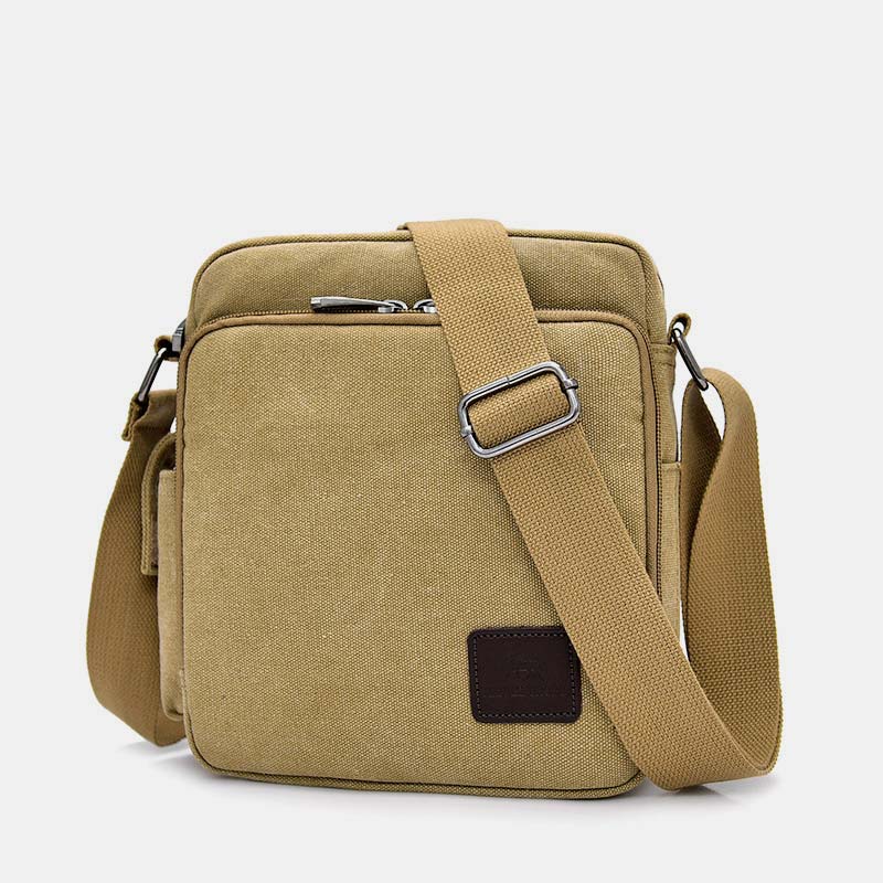 Vintage Canvas Mini Crossbody Umhängetasche Männer kleine Geldbörsen mit Multi-Slot