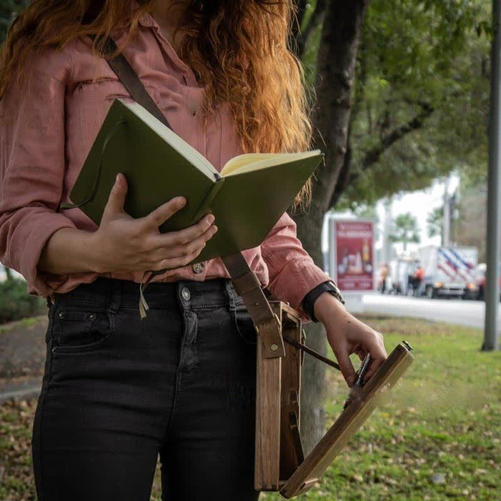 Tragbarer Writers Messenger Holzkiste Künstler-Werkzeugkasten für Malerei im Freien