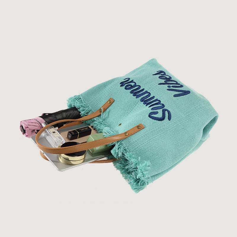 Canvas-Einkaufstasche, Sommer-Signatur, extragroße Schulterhandtasche, Geldbörsen