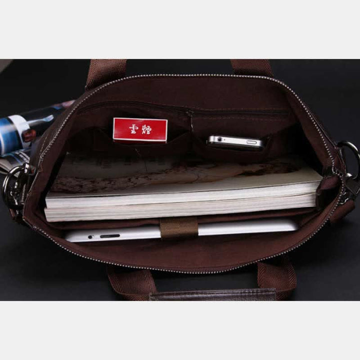 Herren Business Aktentasche Laptop Schultertasche Leder Messenger Bag