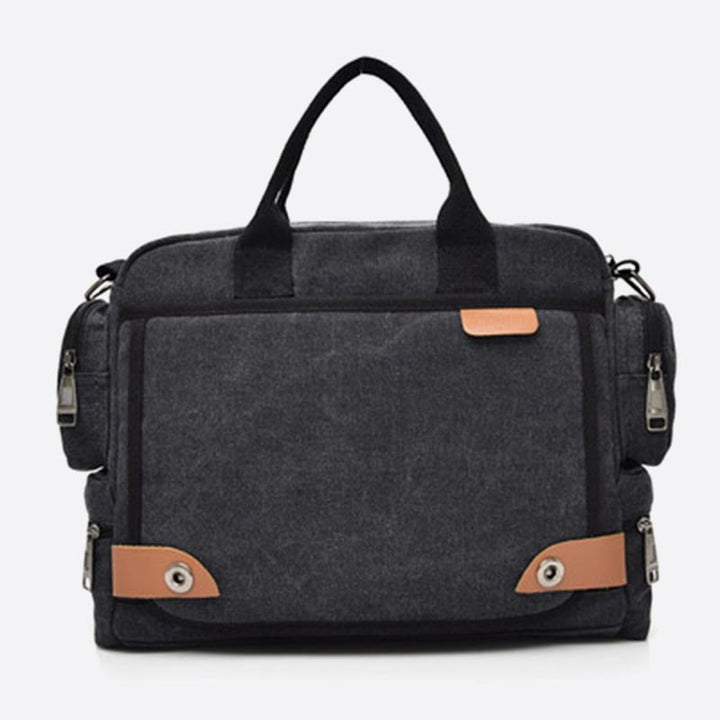 Messenger Bag für Herren, lässige Umhängetasche aus Canvas mit mehreren Taschen