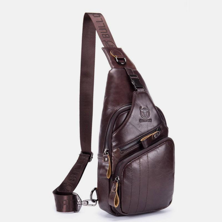 Multifunktions-Schultertasche aus echtem Leder im Vintage-Stil