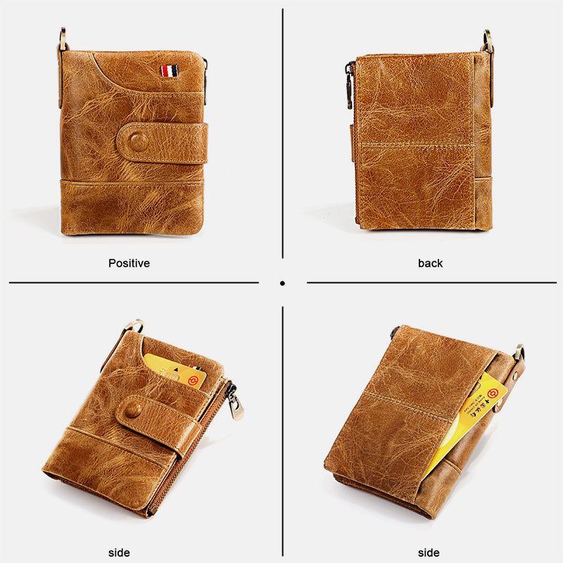Geldbörse aus echtem Leder im Vintage-Stil mit RFID-Blockierung