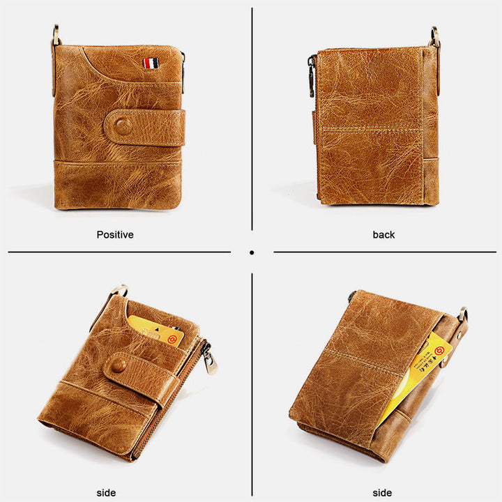 Geldbörse aus echtem Leder im Vintage-Stil mit RFID-Blockierung
