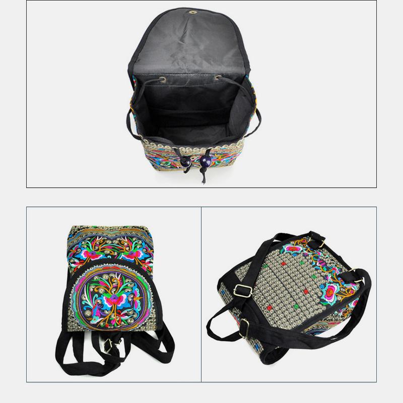 Reiserucksack mit ethnischer Vintage-Stickerei