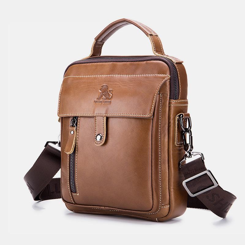 Große Kapazität Echt Leder Messenger Bag Crossbody Schulter Geldbörse Fit 9,7 in iPad