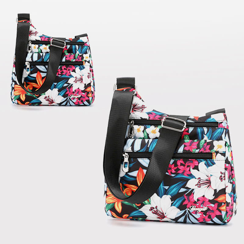 Umhängetasche für Damen aus Nylon mit Folk-Custom-Ethno-Druck
