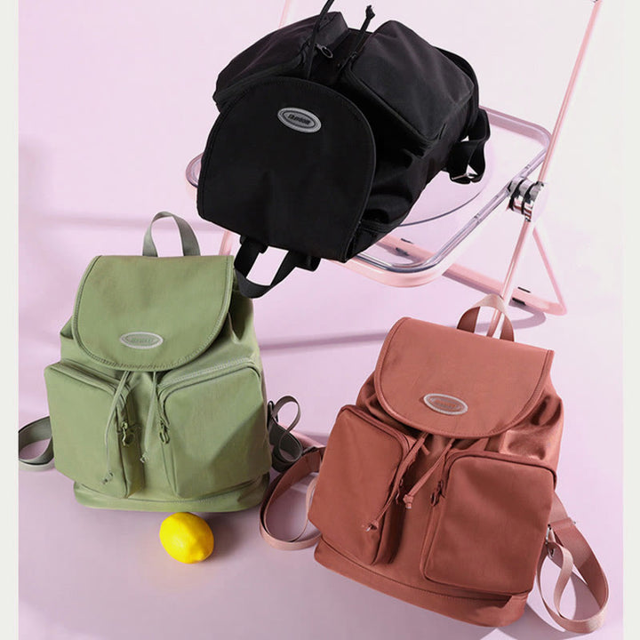 Rucksack für Frauen Einfacher Kordelzugverschluss Wasserdichte Reisetasche aus Nylon