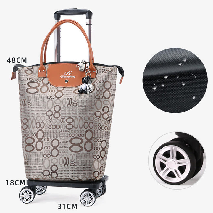 Multifunktionaler tragbarer Trolley für Frauen Abnehmbare Tragetasche mit Klapprad