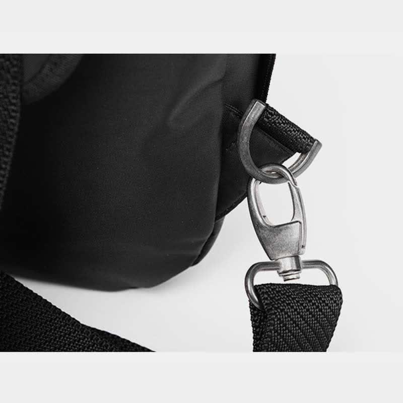 Outdoor-Sport-Sling-Brusttasche aus Segeltuch mit Doppelreißverschluss, für Reisen und Wandern